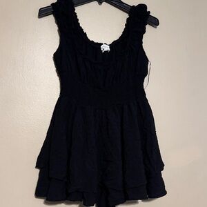 Urban Outfitters Black Ruffled Romper